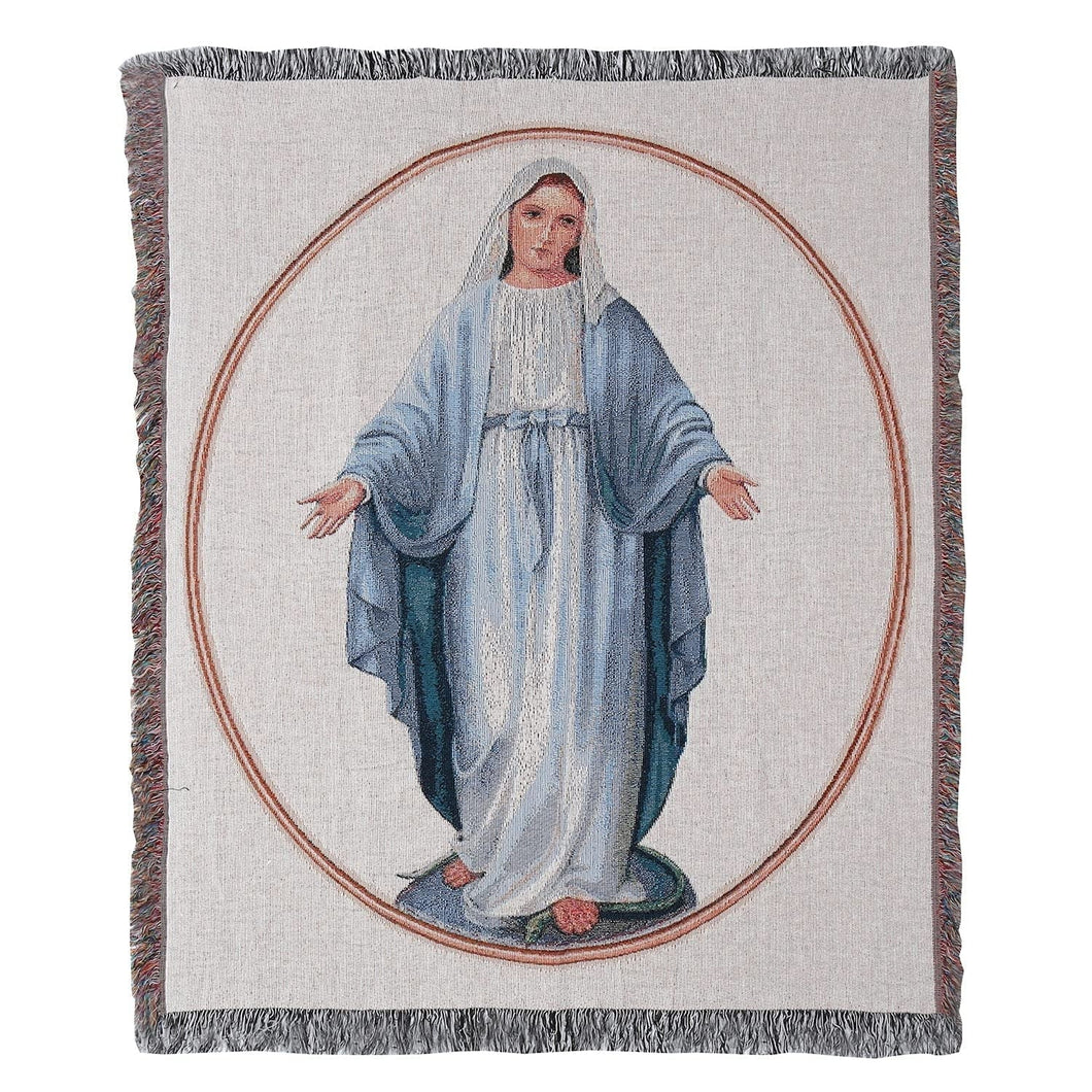 Manual Woodworker Virgin Mary Tapestry Throw Blanket - Christmas D?©cor - Christmas Throw Blanket, 50 x 60 Inches - AT TEN Distribution