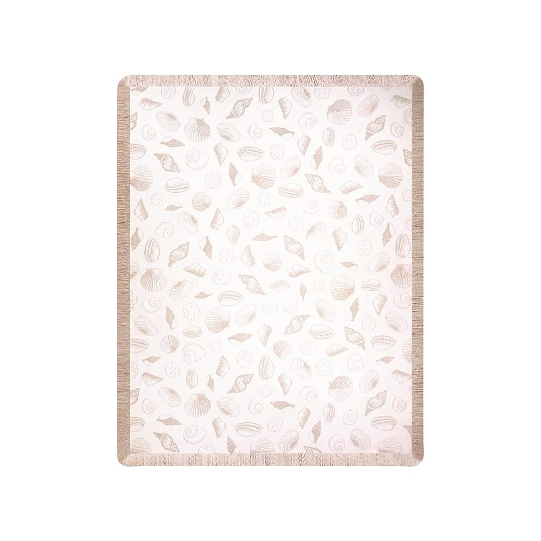Manual Woodworkers and Weavers A10ENB Seashells Tapestry Throw Blanket Fashionable Jacquard Woven 50 X 60 in. - AT TEN Distribution