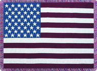 Manual Woodworkers and Weavers ASST23 Stars and Stripes Tapestry Throw Blanket Fashionable Jacquard Woven 50 X 60 in. - AT TEN Distribution
