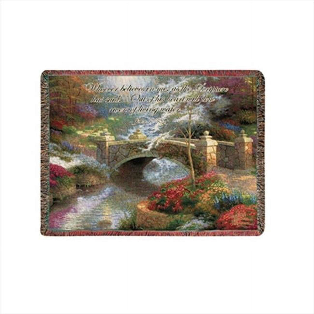 Manual Woodworkers and Weavers ATBOHP Bridge Of Hope Tapestry Throw Blanket Fashionable Jacquard Woven 60 X 50 in. - AT TEN Distribution