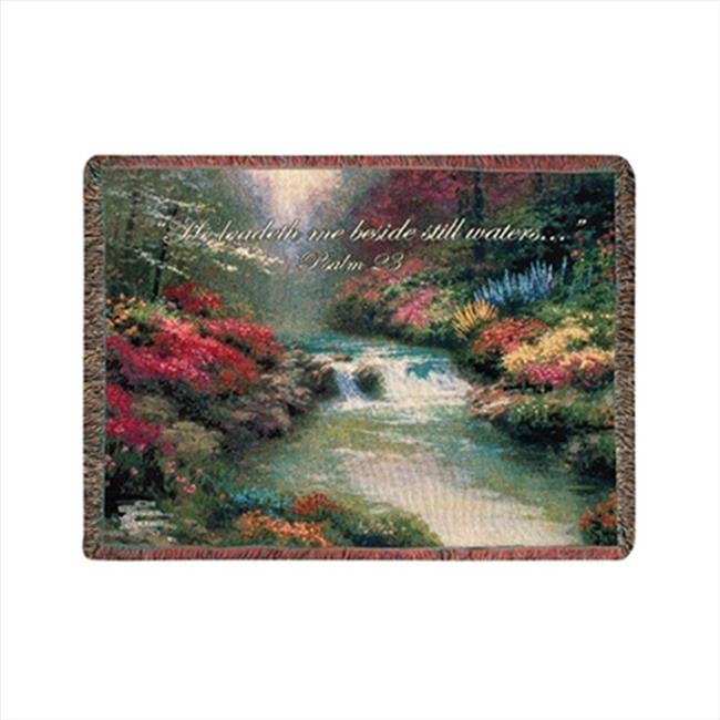 Manual Woodworkers and Weavers ATBSW Beside Still Waters - Thomas Kincade Tapestry Throw Blanket Fashionable Jacquard Woven 60 X 50 in. - AT TEN Distribution
