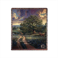 Manual Woodworkers and Weavers ATCLVV Country Living With Verse Tapestry Throw Blanket Fashionable Jacquard Woven 50 X 60 in. - AT TEN Distribution