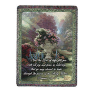 Manual Woodworkers and Weavers ATGOHV The Garden Of Hope With Verse Tapestry Throw Blanket Fashionable Jacquard Woven 50 X 60 in. - AT TEN Distribution