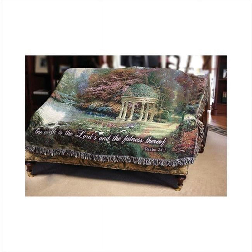 Manual Woodworkers and Weavers ATGOPV The Garden Of Prayer With Verse Tapestry Throw Blanket Fashionable Jacquard Woven 60 X 50 in. - AT TEN Distribution
