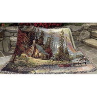 Manual Woodworkers and Weavers ATPERV A Peaceful Retreat Tapestry Throw Blanket Fashionable Jacquard Woven 60 X 50 in. - AT TEN Distribution