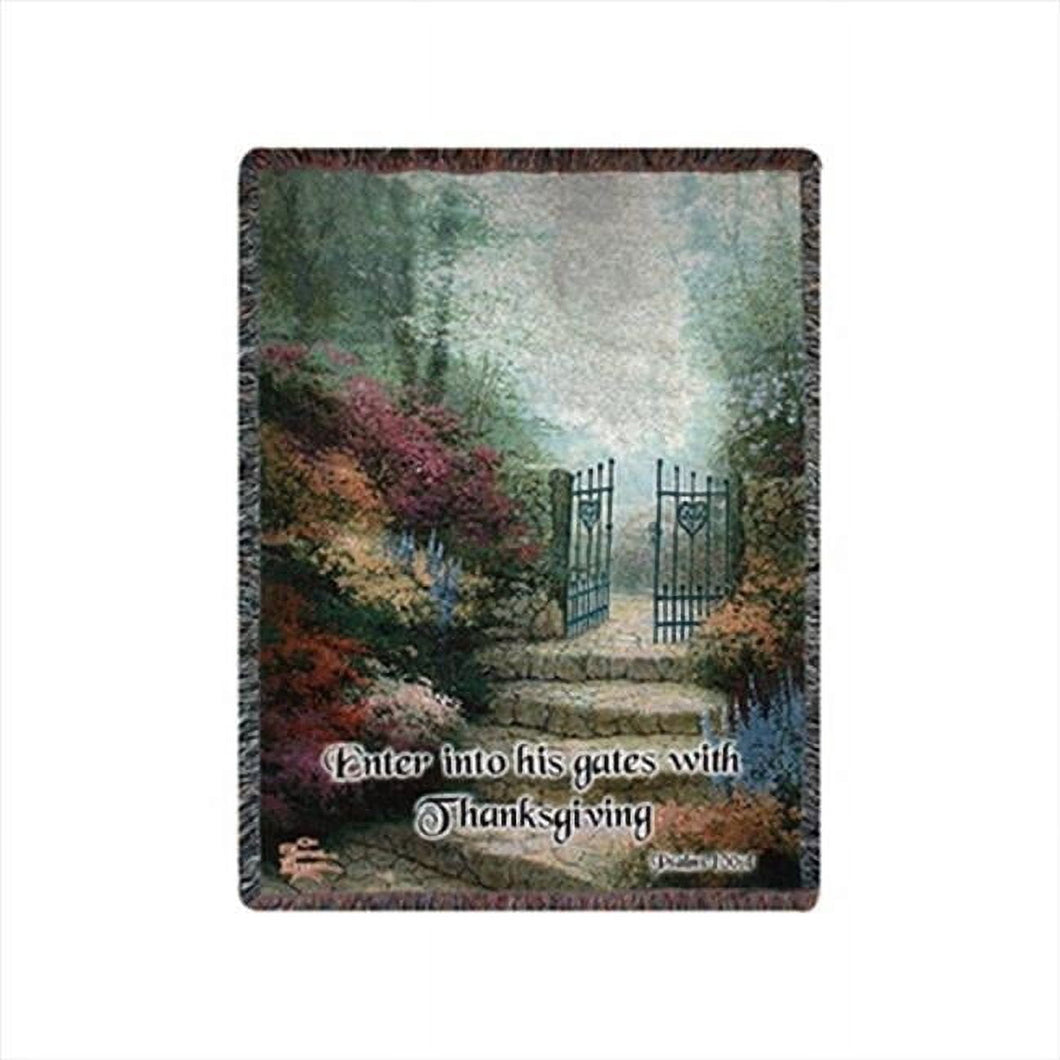 Manual Woodworkers and Weavers Garden Of Prom With Verse Tapestry Throw Blanket Fashionable Jacquard Woven 50 X 60 in. - AT TEN Distribution