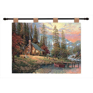 Manual Woodworkers and Weavers HWTPR A Peaceful Retreat Tapestry Wall Hanging Horizontal 36 X 26 in. - AT TEN Distribution