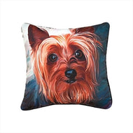 Manual Woodworkers and Weavers Paws And Whiskers Yorkie Style Printed Pillow 18 X 18 in. - AT TEN Distribution