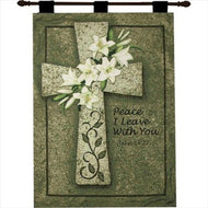 Manual Woodworkers and Weavers Peace I Leave With You Tapestry Wall Hanging Vertical 26 X 36 in. - AT TEN Distribution