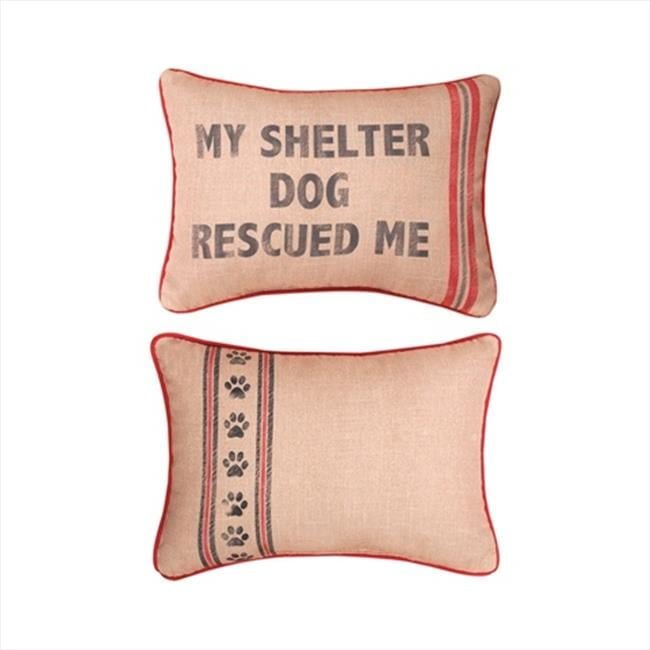 Manual Woodworkers and Weavers SHXMSD Dog To The Rescue My Shelter Dog Rescued Me Printed Pillow Reversible Pillow Printed Fabric 13 X 18 in. - AT TEN Distribution