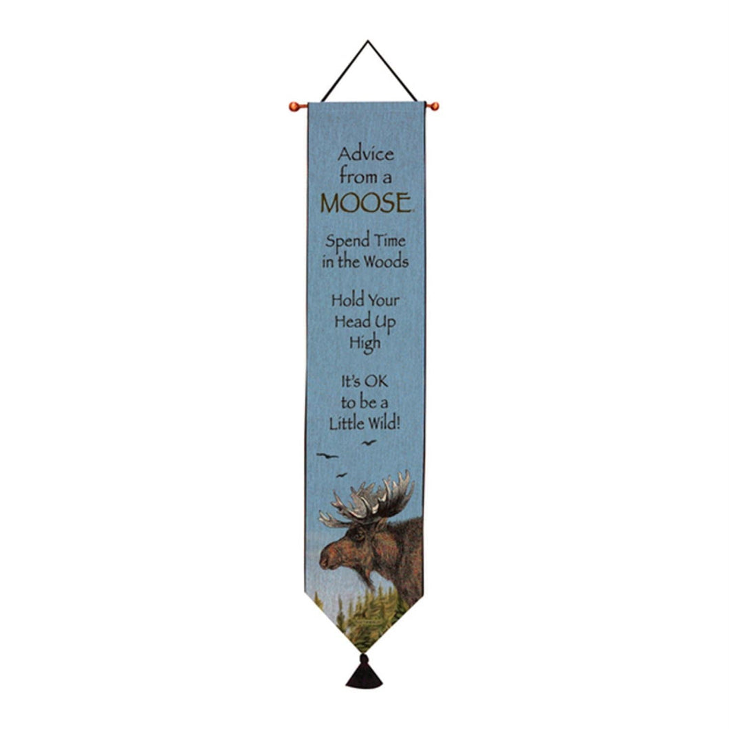 Manual Woodworkers And Weavers TBPAMSE Advice From A Moose Bell Pull, 9 x 41 Multi - color - AT TEN Distribution