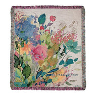 Manual Woodworkers Floral Throw Blanket - Psalm 46 Be Still & Know Tapestry Woven Afghan, 50