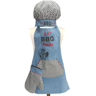 Manual Woodworkers Izzy Collection Lil' BBQ Dude Kids 3 - Piece Apron Set - AT TEN Distribution