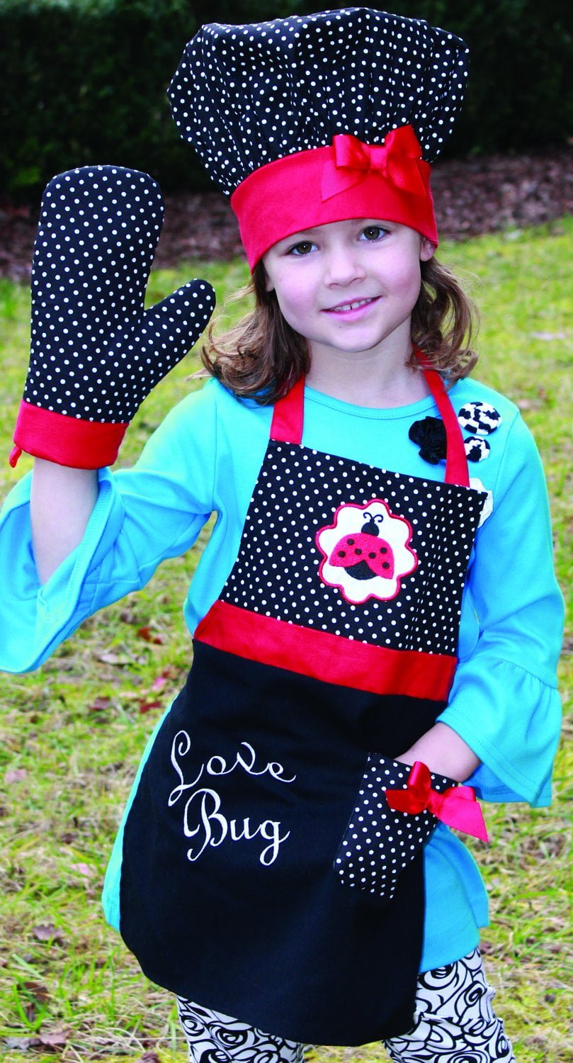 Manual Woodworkers Izzy Collection Love Bug Kids 3 - Piece Apron Set - AT TEN Distribution