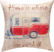 Manual Woodworkers SLCHPI Camping Home is Where We Park It Throw Pillow, 18 inch, Multicolor - AT TEN Distribution