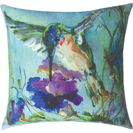 Manual Woodworkers SLSWPF 18 x 18 in. Hummingbird Purple Flowers Outdoor Pillow - AT TEN Distribution