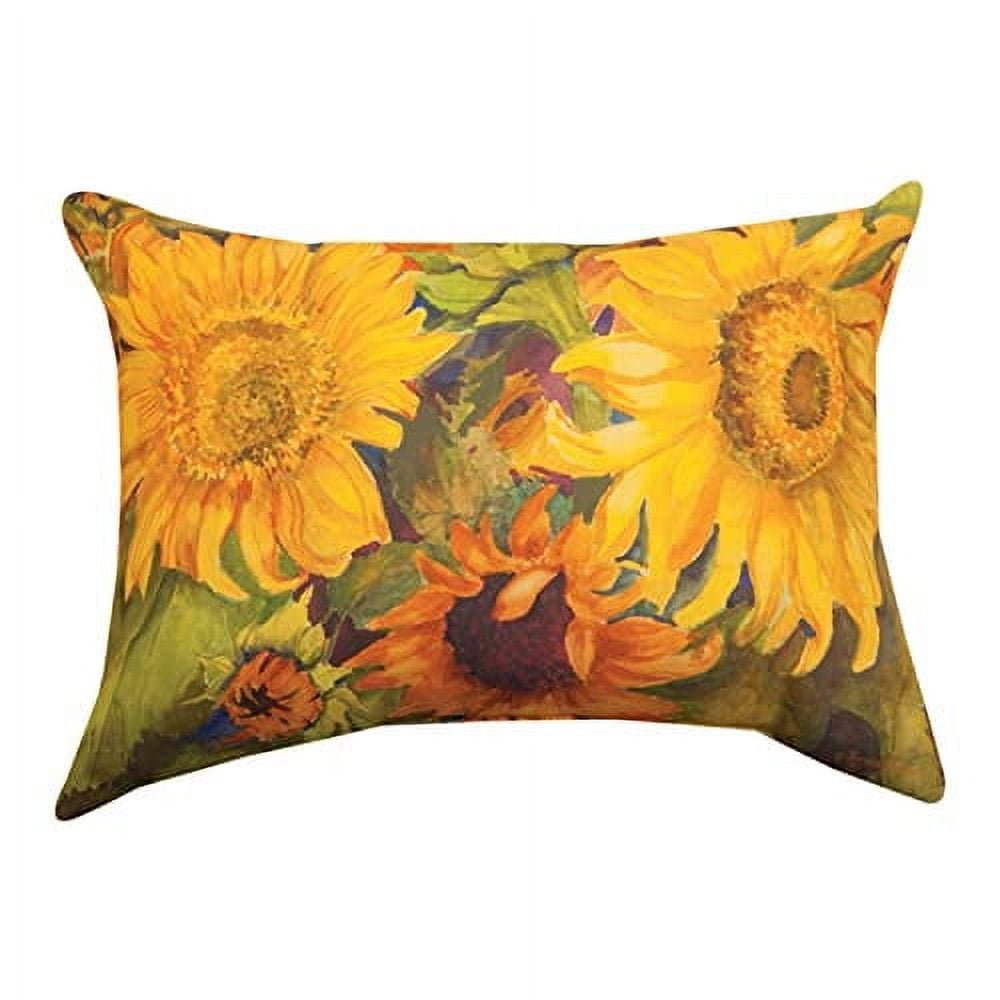 Manual Woodworkers Sunny Faces Sunflower Rectangle 18 x 13 Inch Indoor Outdoor Throw Pillow - AT TEN Distribution