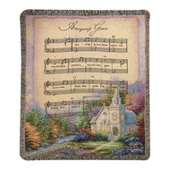 Manual Woodworkers & Weavers 104470 Throw - Church In The Country - Amazing Grace Tapestry - 50 x 60 in. - AT TEN Distribution
