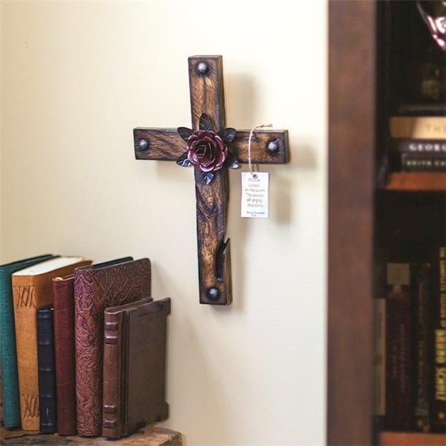 Manual Woodworkers & Weavers 14 x 9.25 in. Flowers Appear On The Earth Wall Cross - AT TEN Distribution