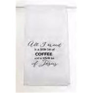 Manual Woodworkers & Weavers 16447X 16 x 28 in. Coffee & Jesus Tea Towel - Set of 6 - AT TEN Distribution