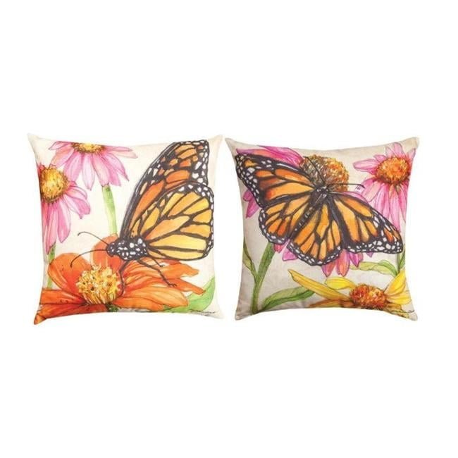 Manual Woodworkers & Weavers 18 x 18 in. Butterfly Meadow Pillow - AT TEN Distribution