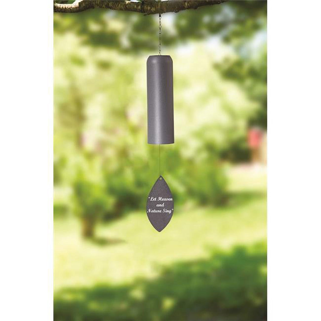 Manual Woodworkers & Weavers 24 in. Cylinder - Let Heaven & Nature Sing Wind Chime, Grey - AT TEN Distribution