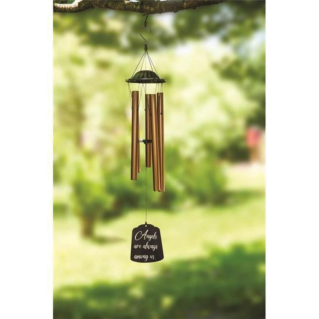 Manual Woodworkers & Weavers 263334 30 in. Angels Are Always Among Us - Bronze Cap Wind Chime - AT TEN Distribution