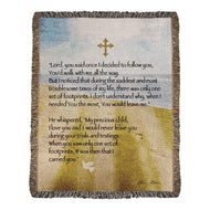Manual Woodworkers & Weavers 337326 50 x 60 in. Walk with Me Footprints Tapestry Throw - AT TEN Distribution