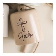 Manual Woodworkers & Weavers 378763 Ceramic Faith Bell, Sand - Large - AT TEN Distribution
