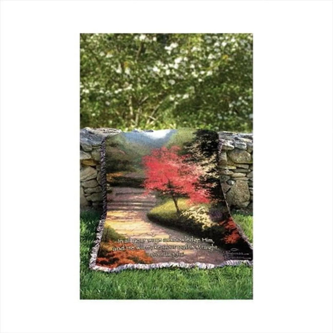 Manual Woodworkers & Weavers Afternoon Light Dogwood Tapestry Cotton Throw - AT TEN Distribution
