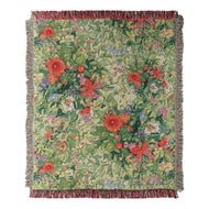 Manual Woodworkers & Weavers ATBUSQ 50 x 60 in. Butterfly Squares Woven Throw - Green, Red & Multi Color - AT TEN Distribution