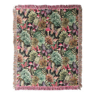 Manual Woodworkers & Weavers ATDSUC 50 x 60 in. Dark Succulents Woven Tapestry Throw - Multi Color - AT TEN Distribution