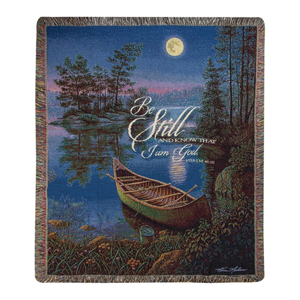 Manual Woodworkers & Weavers ATMLBY 50 x 60 in. Moonlight Bay Norlien Woven Tapestry Throw - AT TEN Distribution