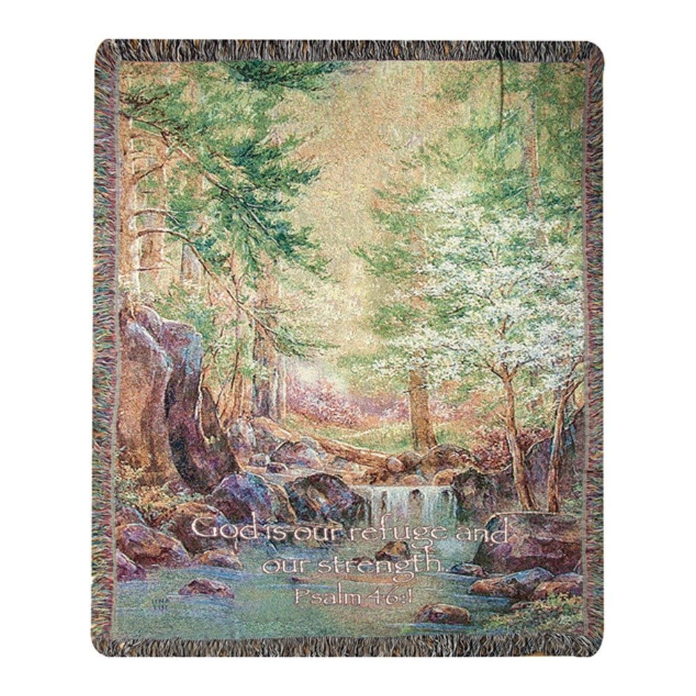 Manual Woodworkers & Weavers ATNRV 50 x 60 in. Natures Retreat with Verse Decorative Throw - AT TEN Distribution