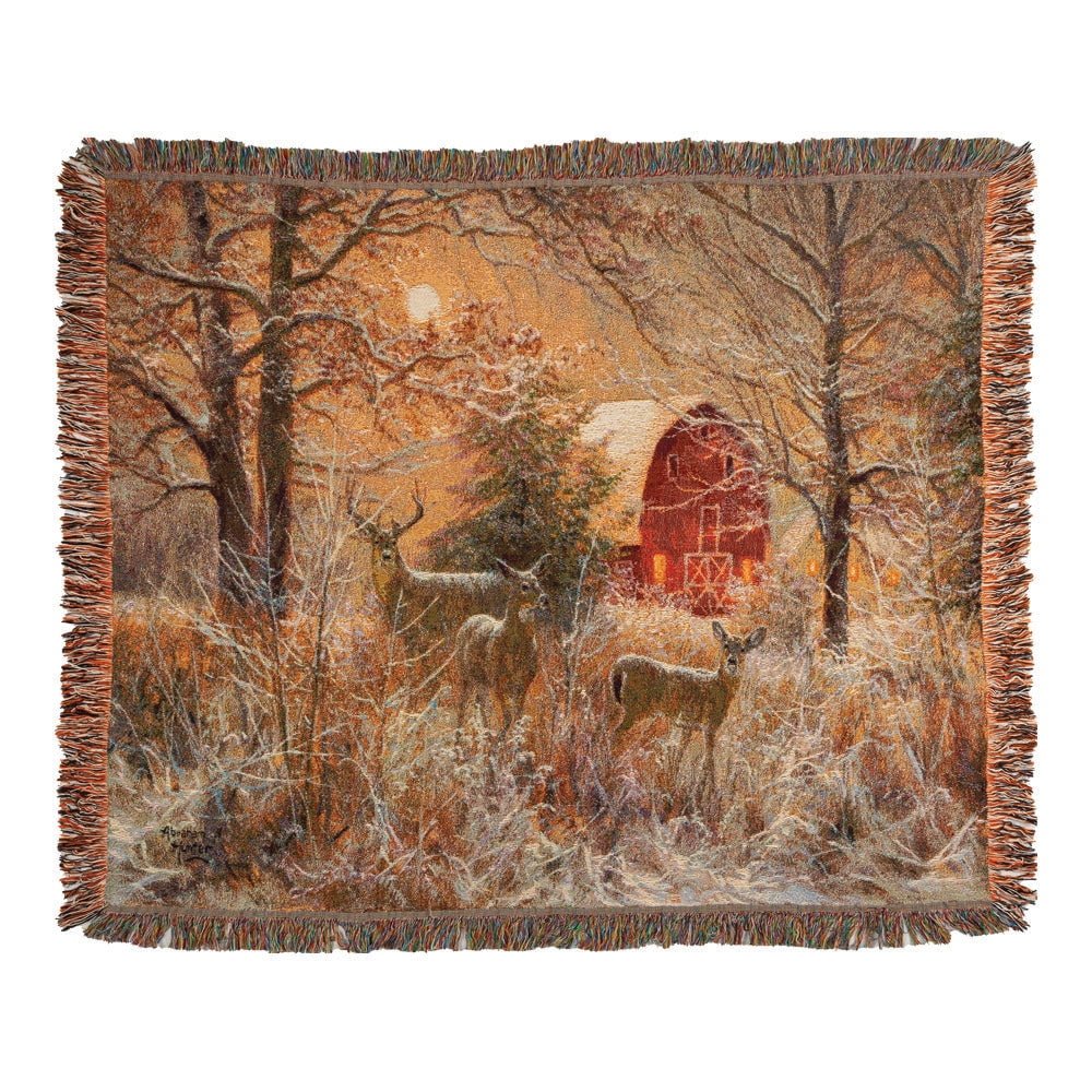 Manual Woodworkers & Weavers ATWML 50 x 60 in. Winter Moonlight Tapestry Throw, Multi Color - AT TEN Distribution