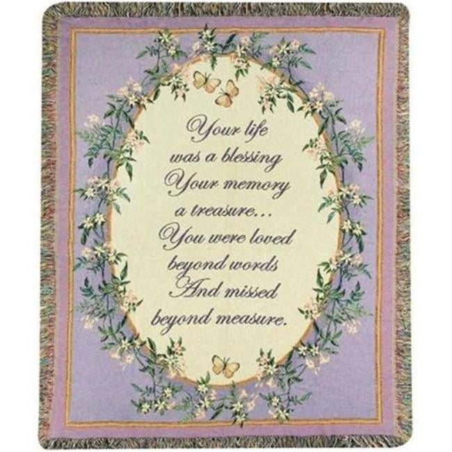 Manual Woodworkers & Weavers ATYLWB 50 x 60 in. Your Life Was a Blessing Throw Blanket - AT TEN Distribution