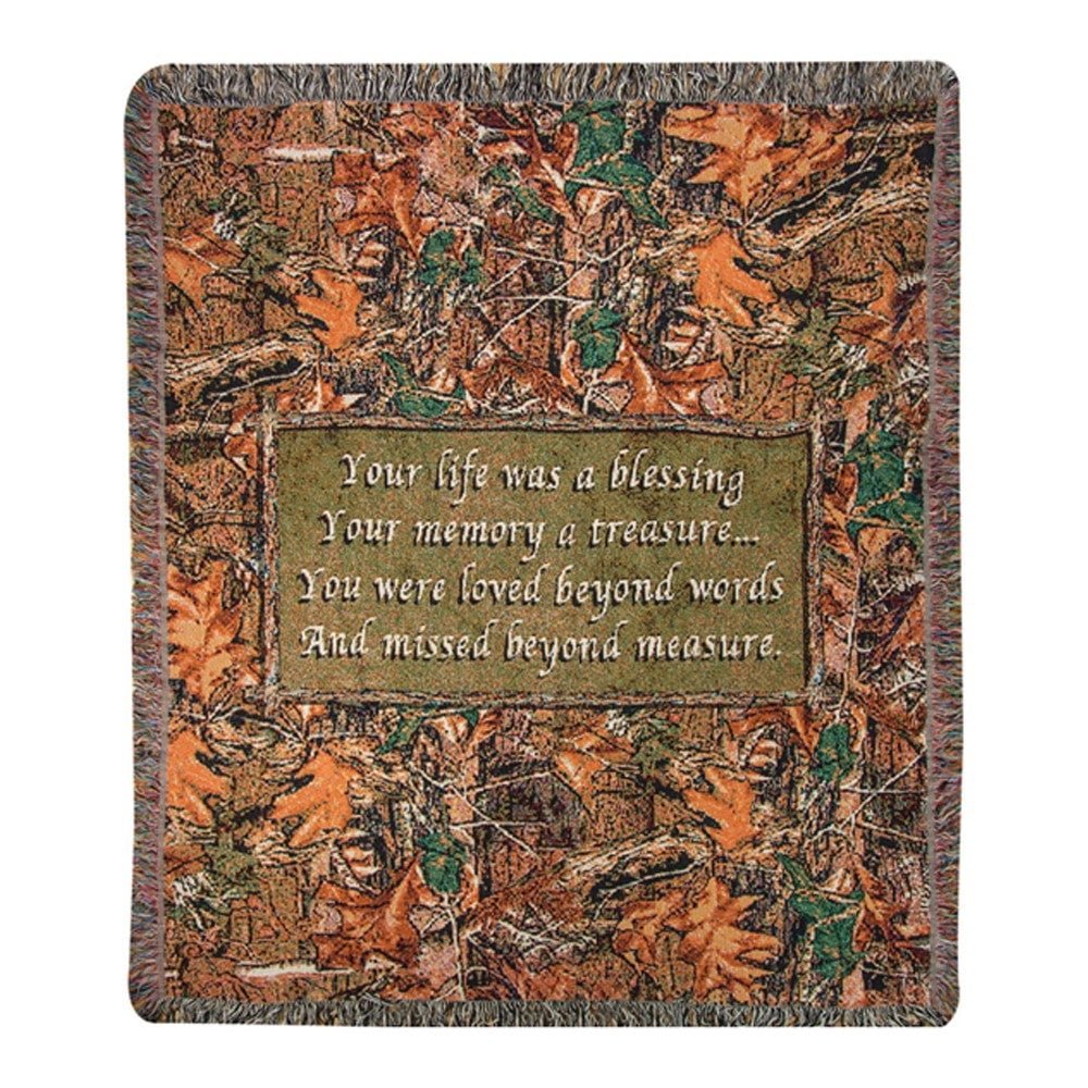 Manual Woodworkers & Weavers Camo Funeral Tapestry Cotton Throw - AT TEN Distribution