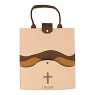 Manual Woodworkers & Weavers Cross & Chosen Beige & Brown Felt Tote Bag - 15 x 15.75 in. - AT TEN Distribution