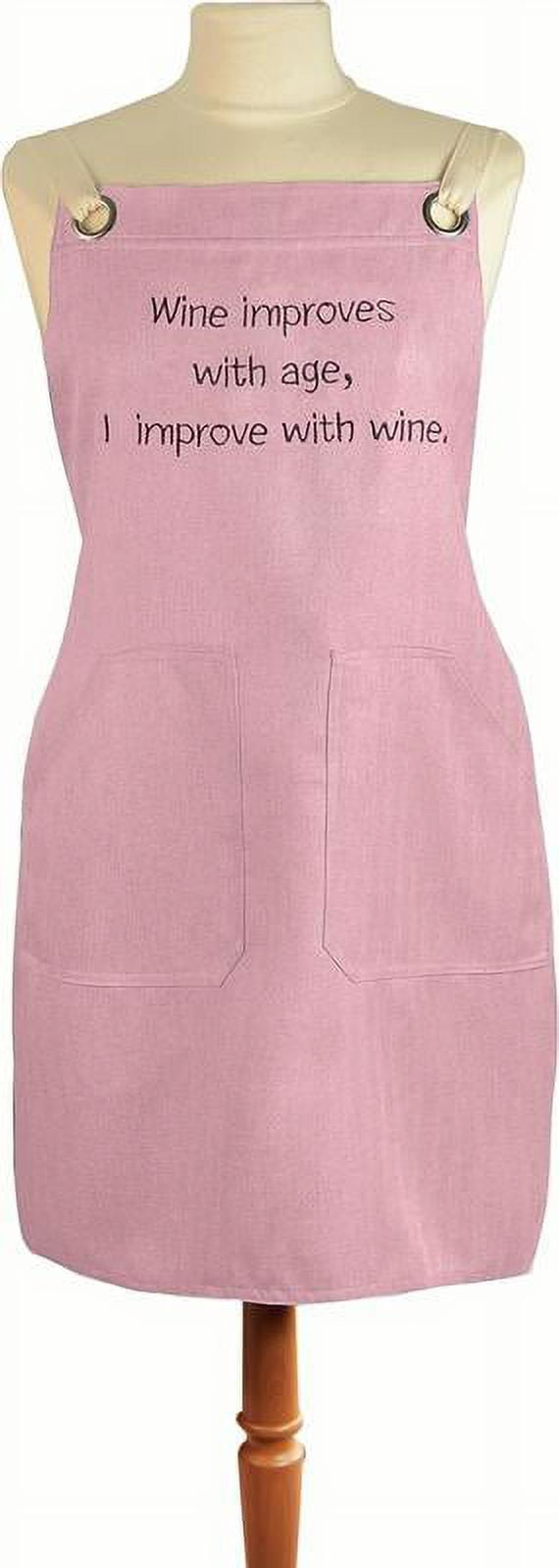 Manual Woodworkers & Weavers IOAPWA 27.5 x 31.5 in. Wine Improves with Age Womens Apron - AT TEN Distribution