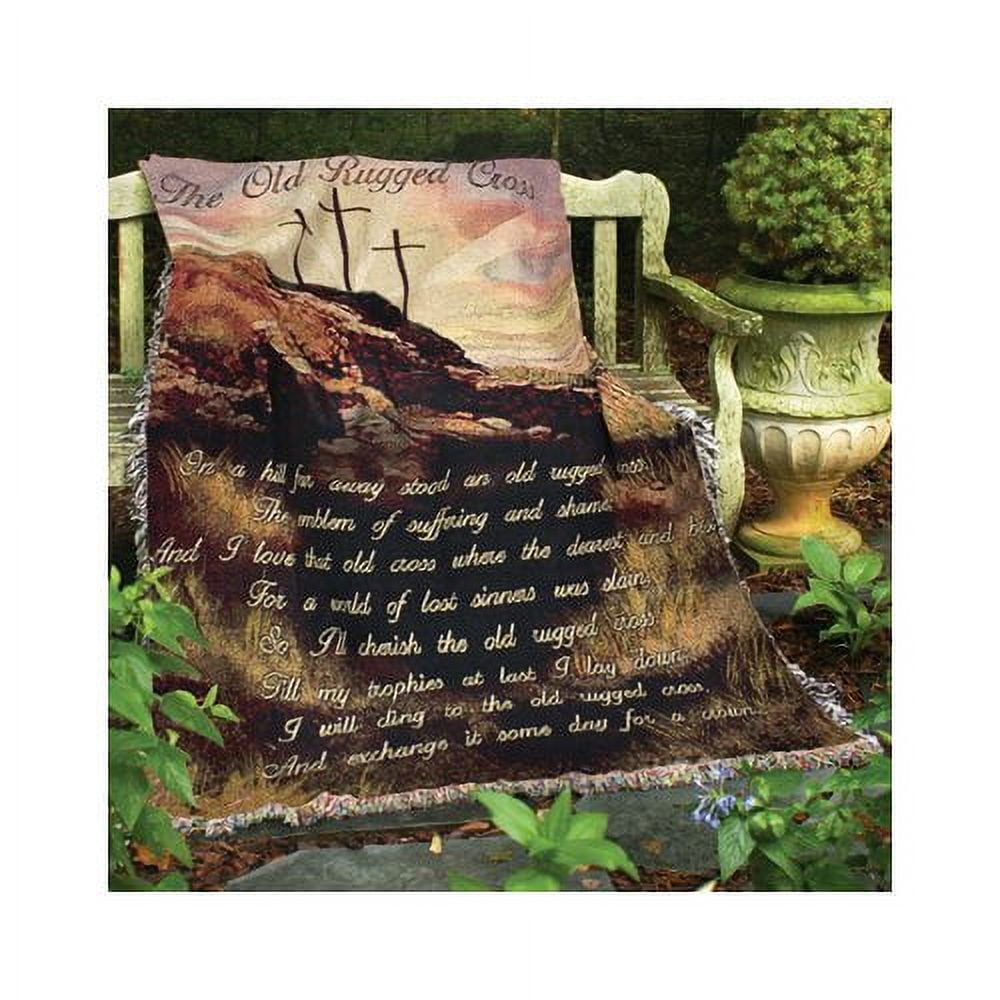 Manual Woodworkers & Weavers Old Rugged Cross Tapestry Cotton Throw - AT TEN Distribution