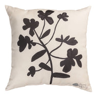 Manual Woodworkers & Weavers SLBWF 18 x 18 in. Floral Climaweave Pillow, Black & White - AT TEN Distribution