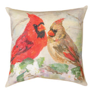 Manual Woodworkers & Weavers SLCAFL 18 x 18 in. Cardinals in Flowers RP Pillow - AT TEN Distribution