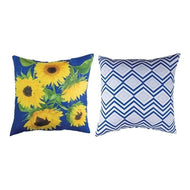 Manual Woodworkers & Weavers SLZSB 18 x 18 in. Zig Zag Sunflowers Climaweave Pillow, Multi Color - AT TEN Distribution