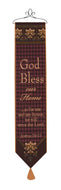 Manual Woodworkers & Weavers Tapestry Bell Pull, God Bless Our Home with Verse - AT TEN Distribution