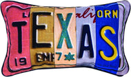 Manual Woodworkers & Weavers Vanity Plates Throw Pillow, Texas, 14.5 x 9 - AT TEN Distribution