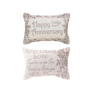 Manual Woodworkers & Weavers Word Throw Pillow, 25th Wedding Anniversary, 12.5 x 8.5 - AT TEN Distribution