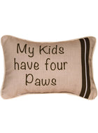 Manual Woodworkers & Weavers Word Throw Pillow, My Kids Have Four Paws, 12.5 x 8.5 - AT TEN Distribution