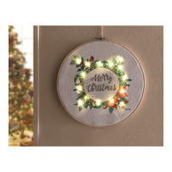 Manual Wreath LED Wall Hanging Decor, 12 - inch Diameter, Holiday Season Decoration - AT TEN Distribution