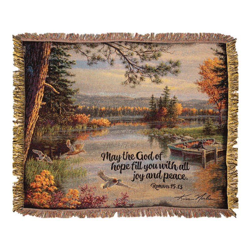 May The God Of Hope Tapestry Throw 50x60 Woven Throw - AT TEN Distribution
