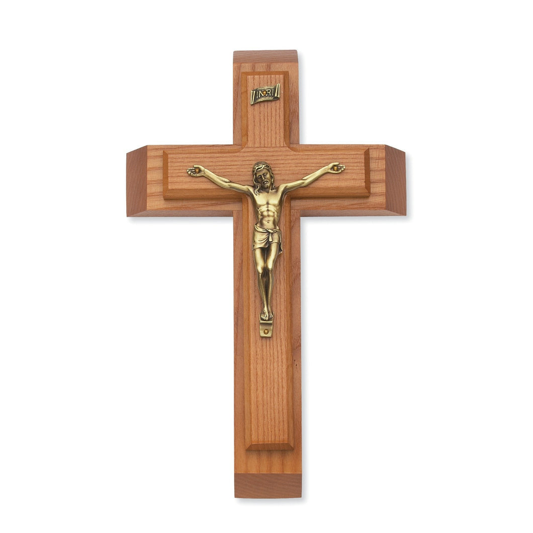 McVan Inc. Walnut Wood Sick Call Crucifix Set Religious Gift Decor, 12 Inch - AT TEN Distribution